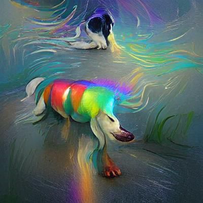 Colorful AI Dog Portrait