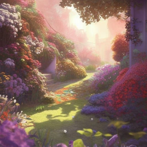 Secret Flower Garden: Hyperdetailed Concept Art