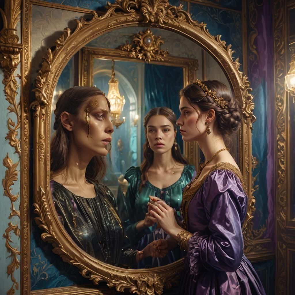 Negative Self-Image Reflected in a Mirror