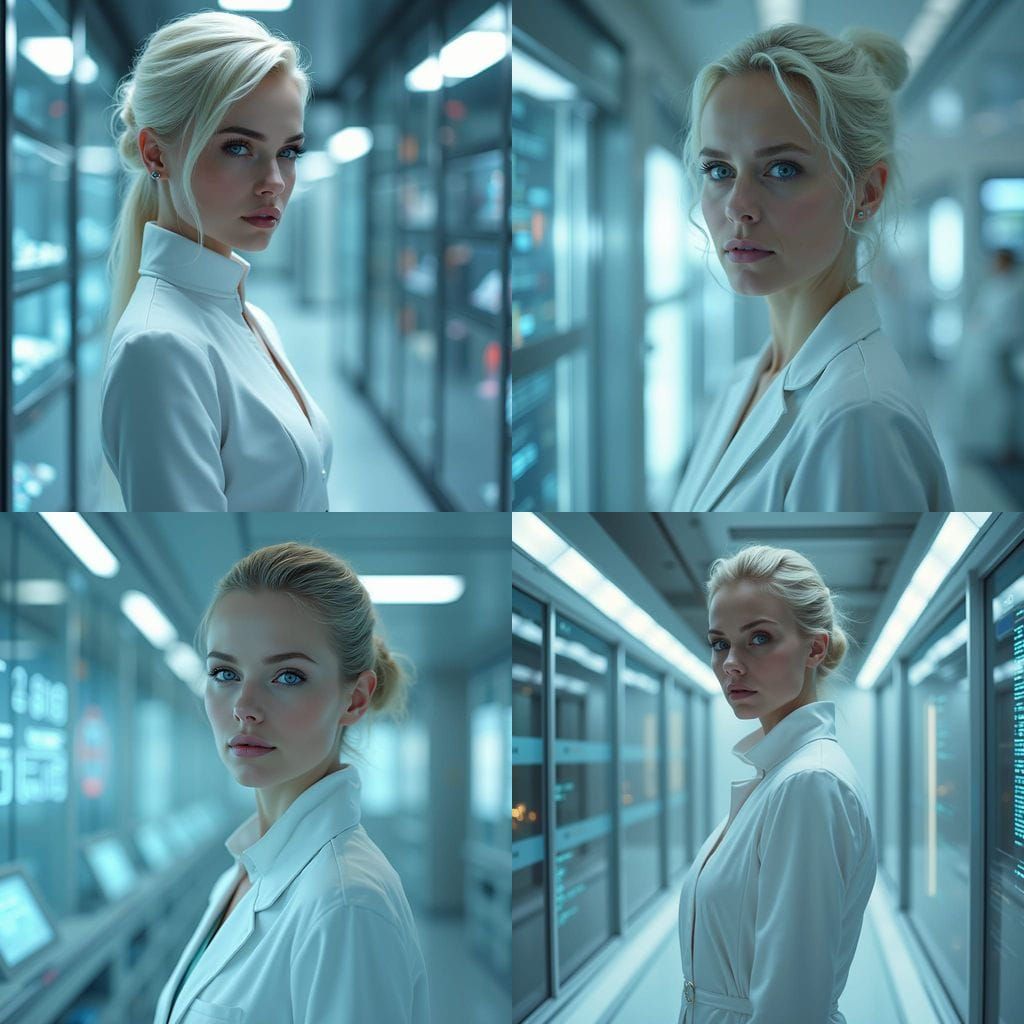 A Woman of Unyielding Perfection in a High-Tech Laboratory