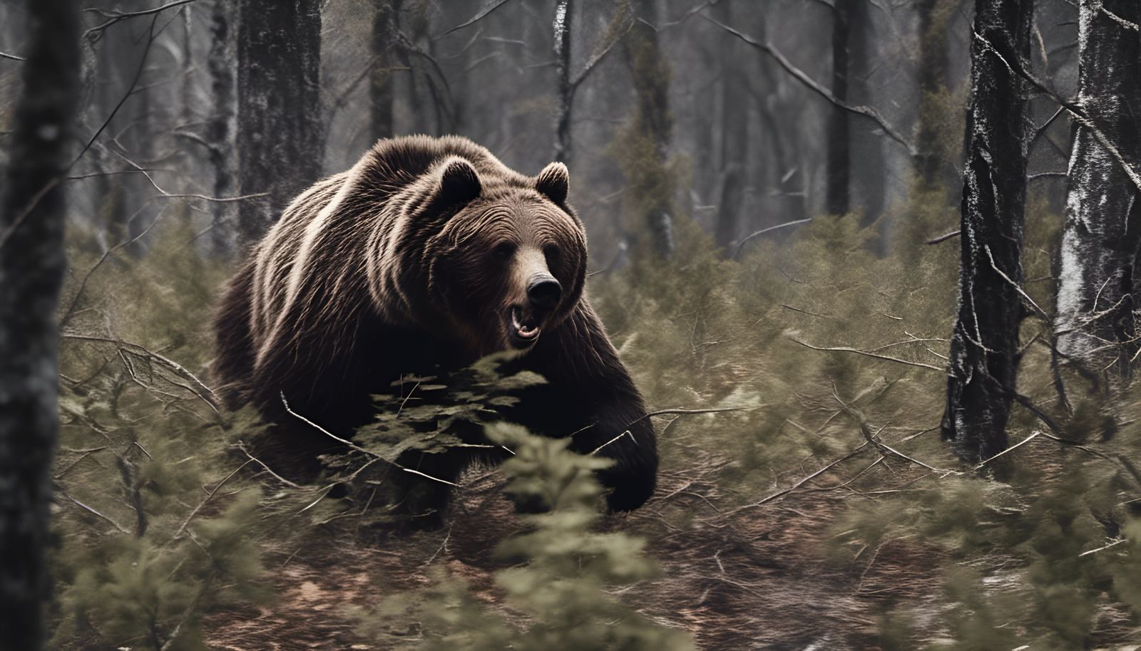 Feral Grizzly Bear Rampage in Dark Woods