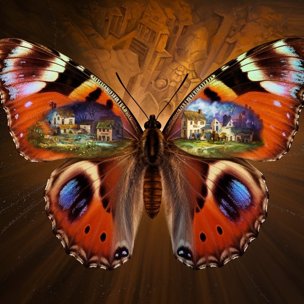 Butterfly Village: Detailed Fantasy Concept Art