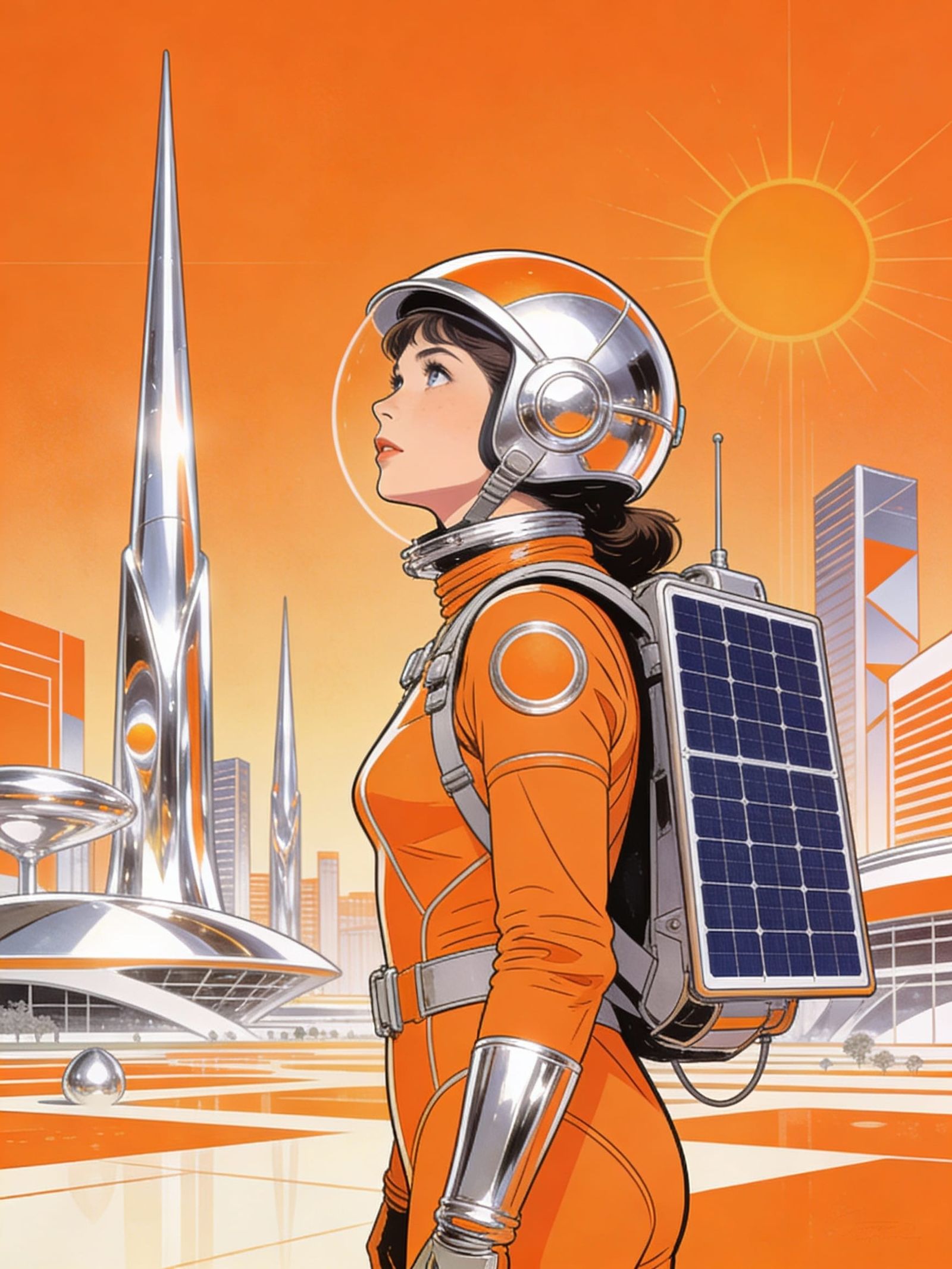Solar Explorer in Utopian Cityscape