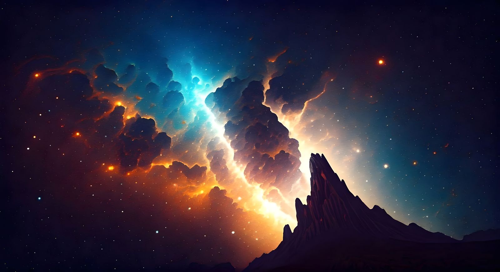 Ominous Polka Dot Lightning Storm Over Galaxy