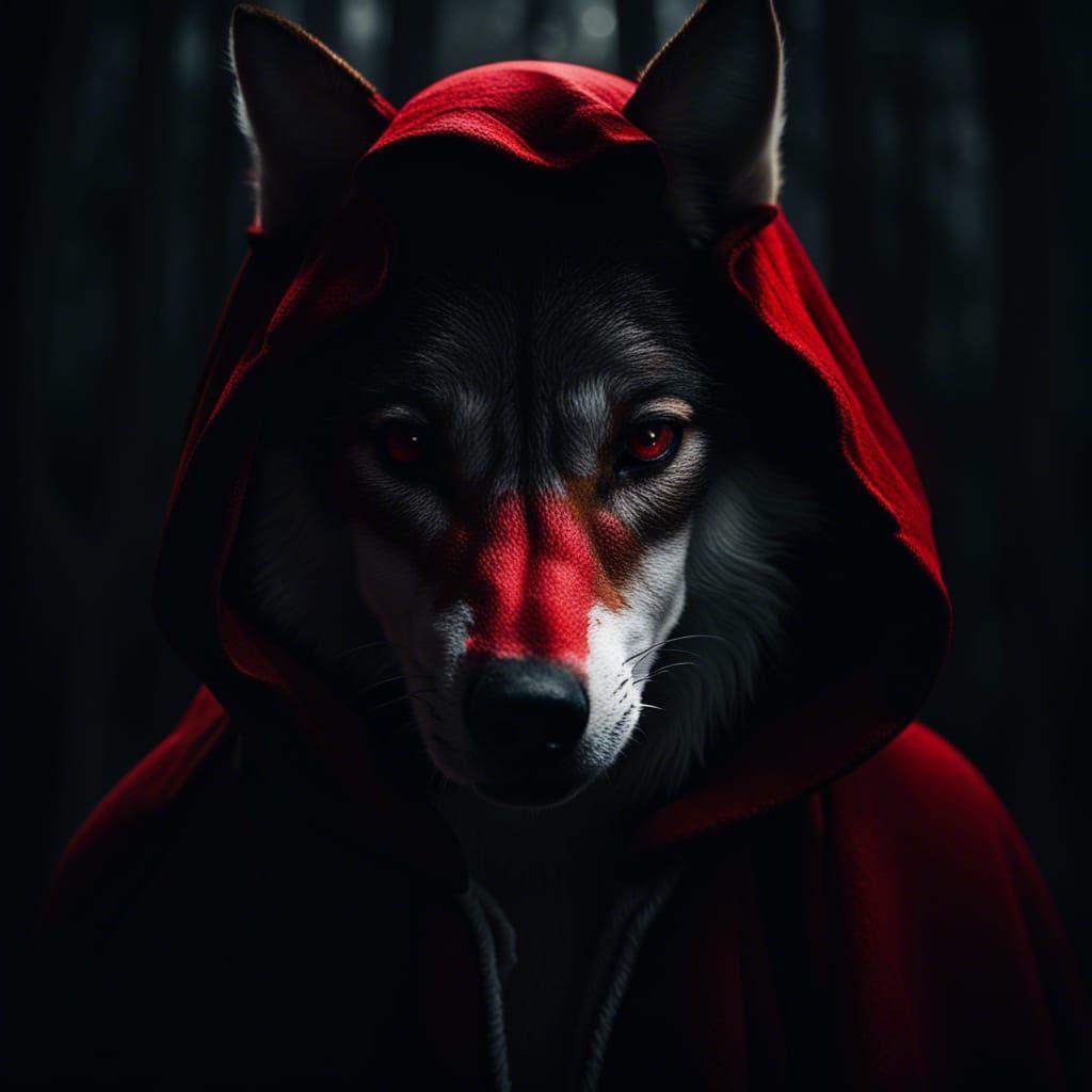 Little Red Riding Hood Portrait in Dramatic Style