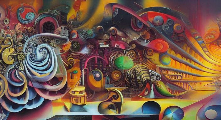 Vibrant Cyberpunk Dreamscape with Intricate Details