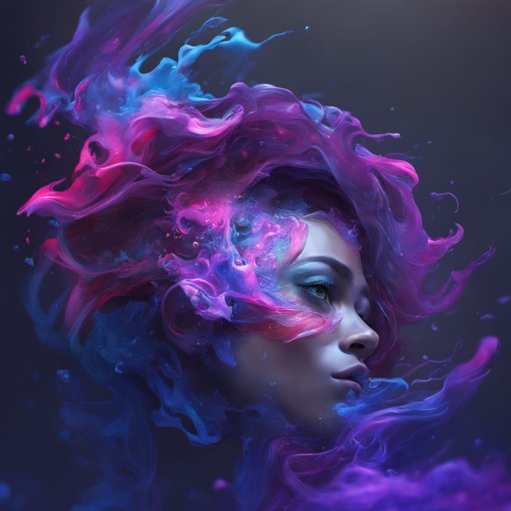 Hyperrealistic Portrait with Dramatic Lighting and Color