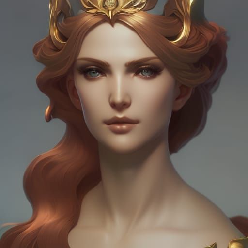 Persephone Aries Portrait in Art Nouveau Style