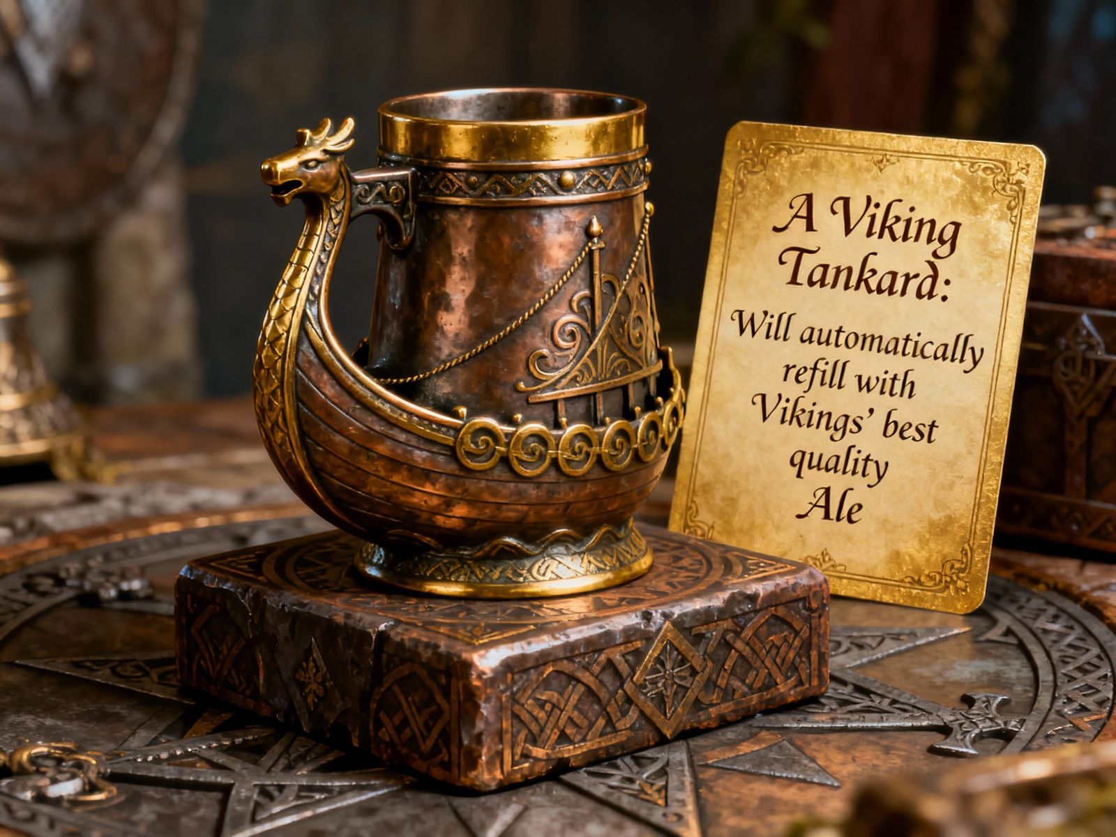 Viking Ship Tankard in Retro Bronze