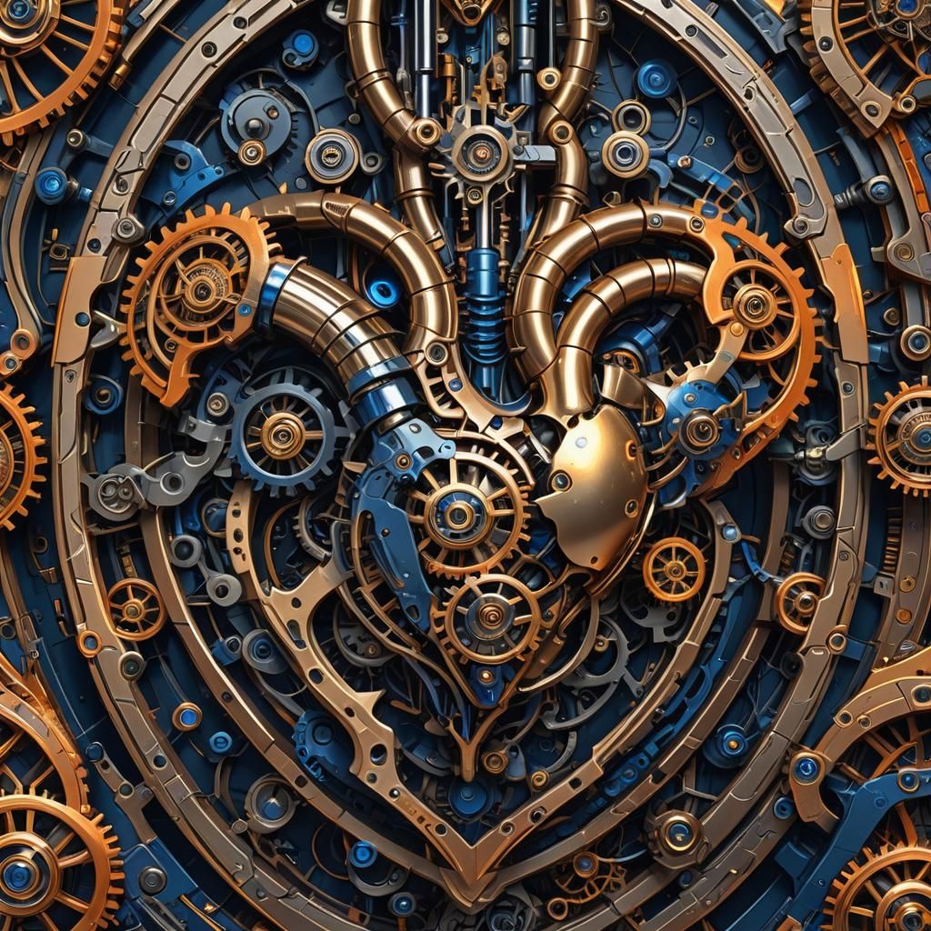 Biomechanical Heart Concept Art in Sci-Fi Fantasy Style