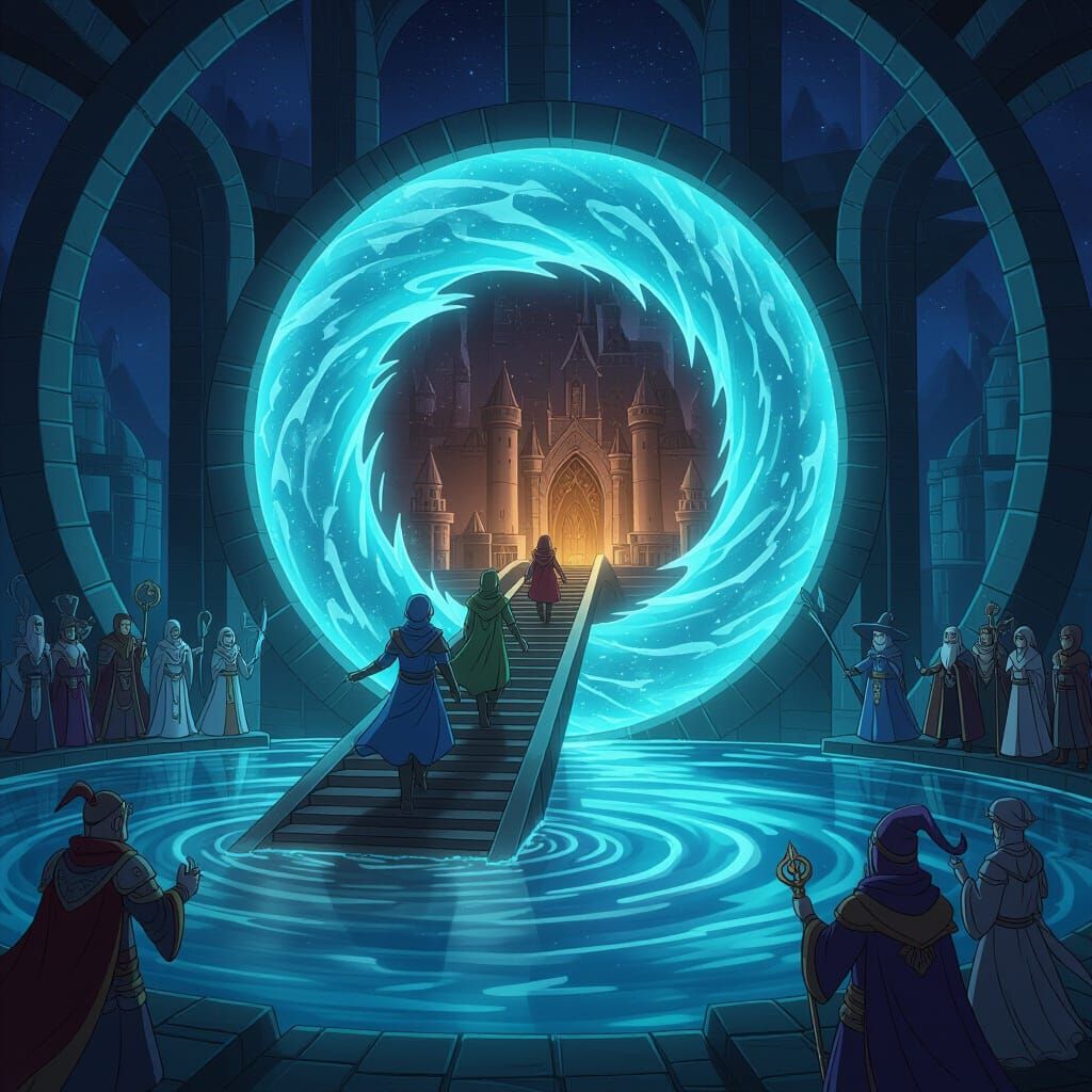 Anime Travelers Emerge from Rune Portal