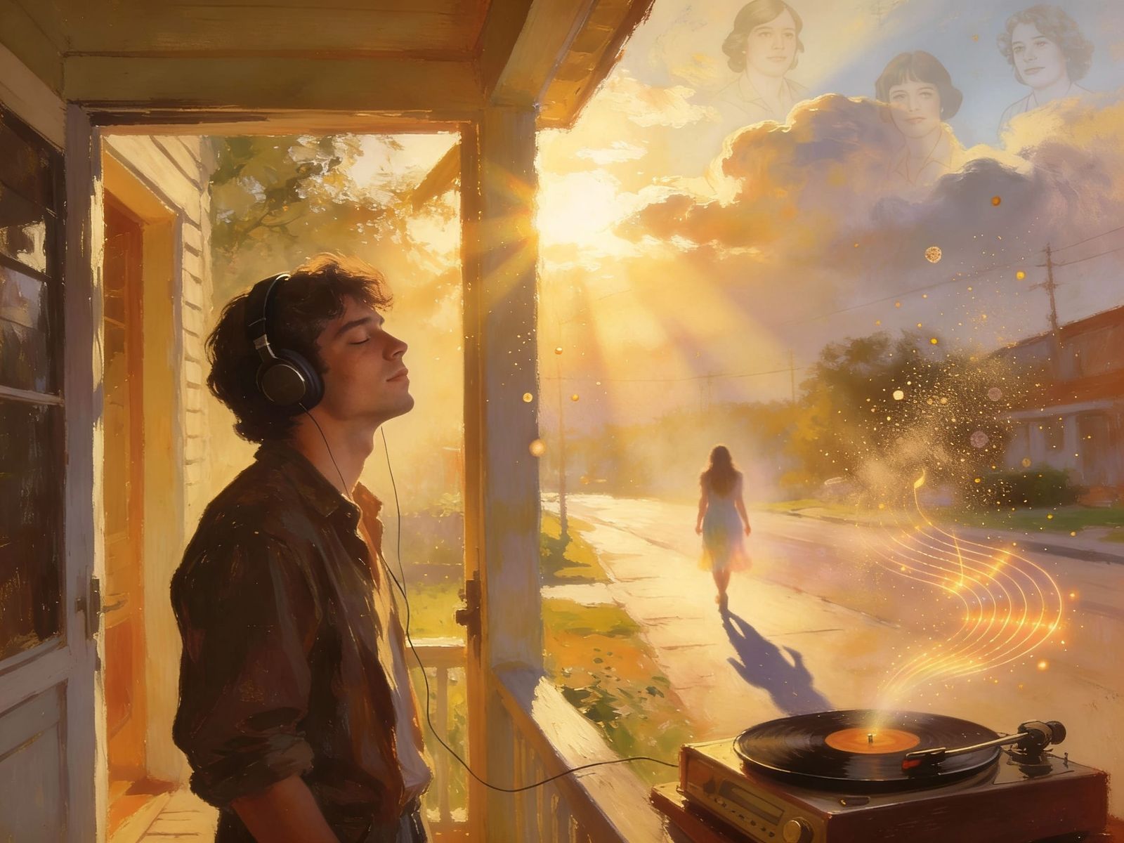 1970s Album Cover: Nostalgic Morning Music Escape