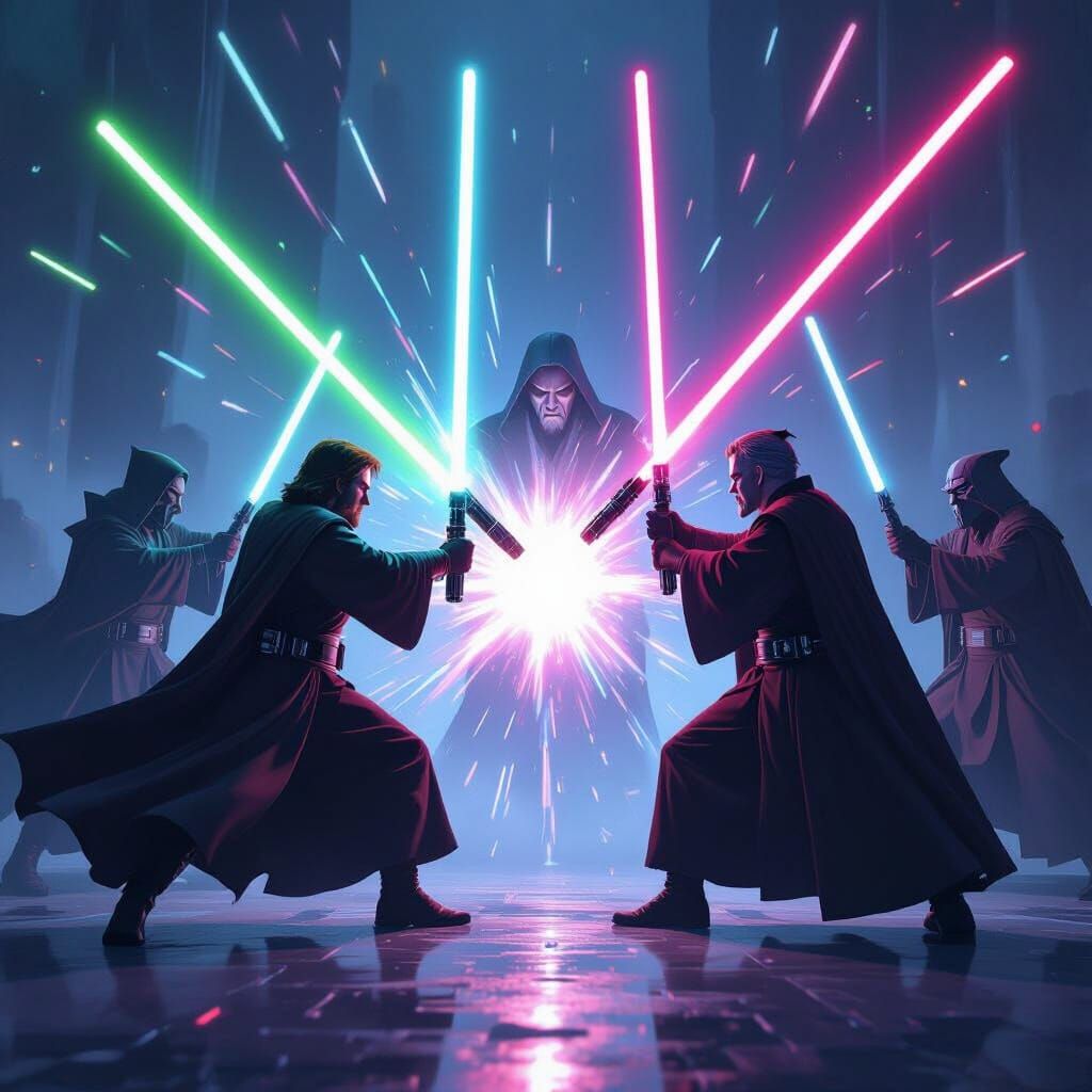 Epic Star Wars Battle: Jedi vs Sith in Cinematic Concept Art