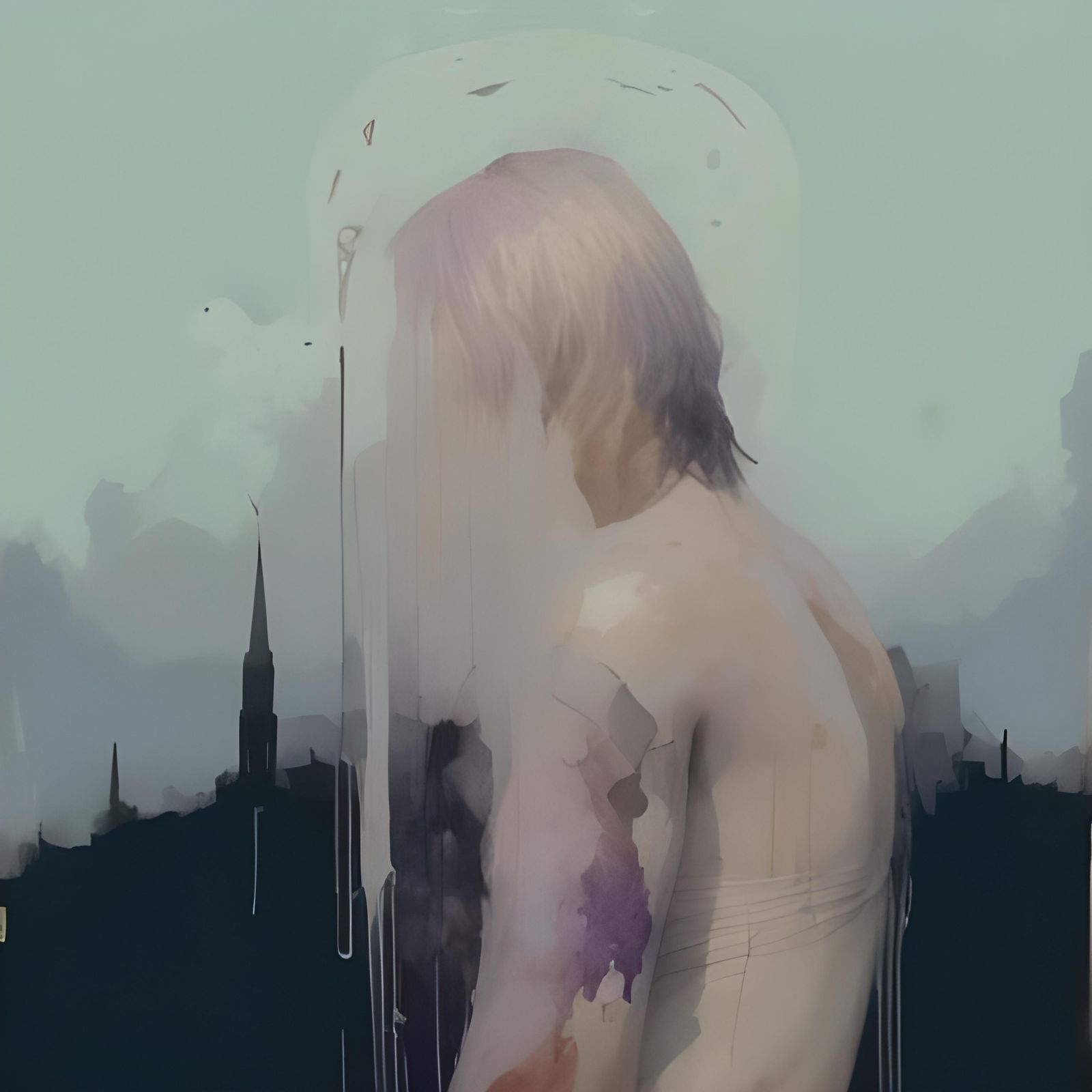 Heavenly Beauty in Violet: Matte Lens Portrait