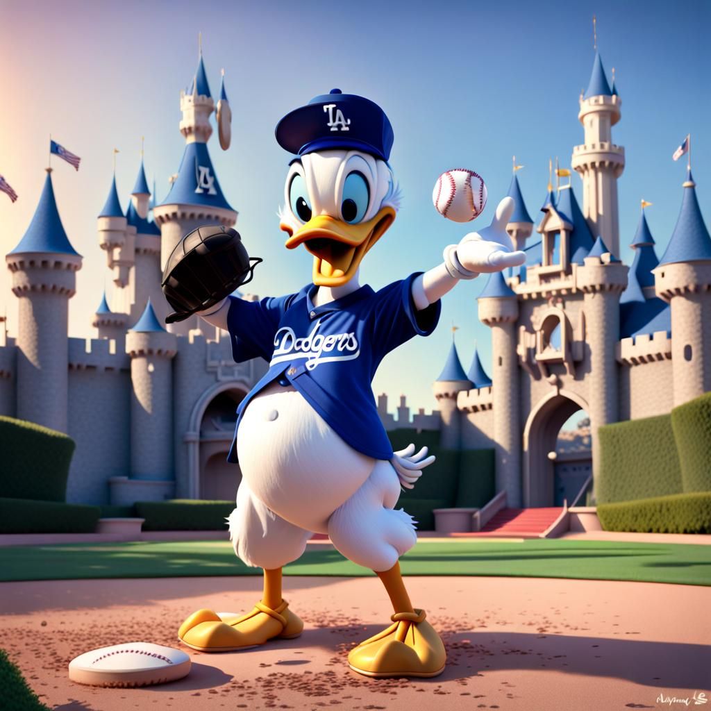 Donald Duck Throws Baseball at Disneyland, 3D Art