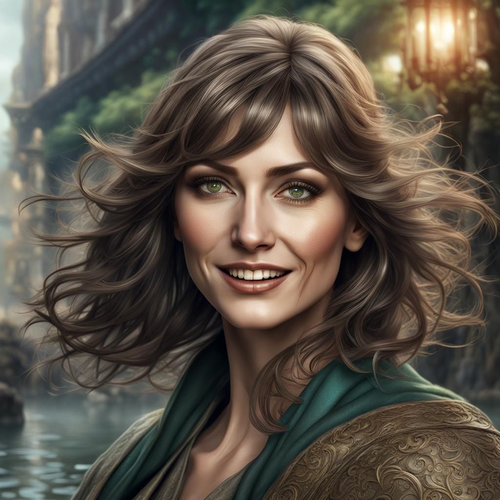 Portrait of a Beautiful Woman in Detailed Matte Painting