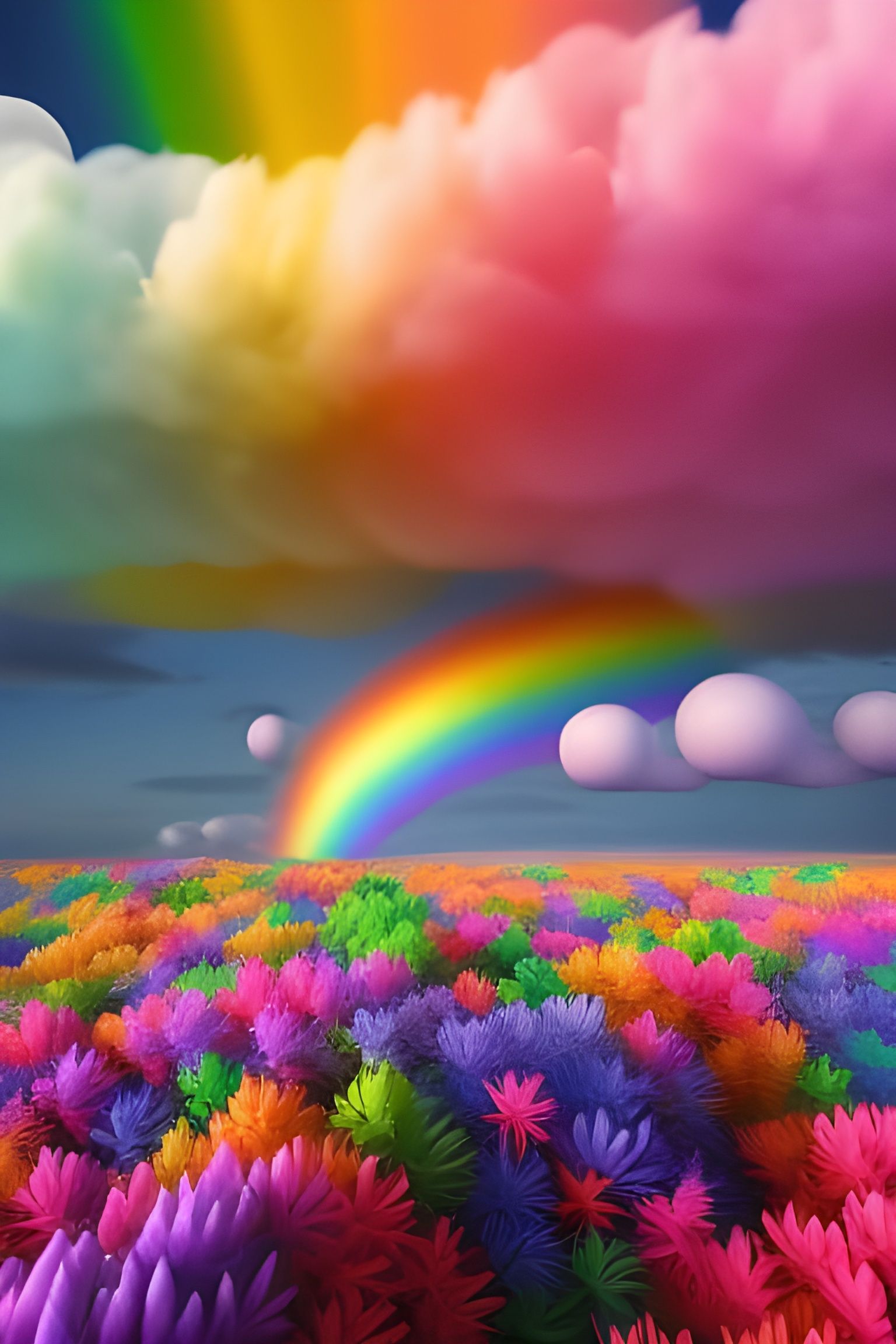 Blind Girl's Rainbow Dream: Hyperdetailed Digital Art