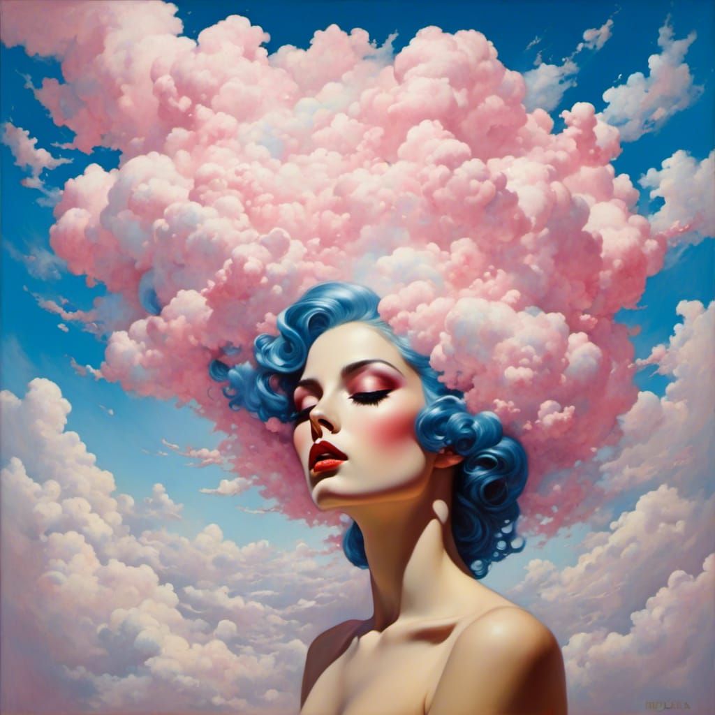 Girl in Cotton Candy Clouds