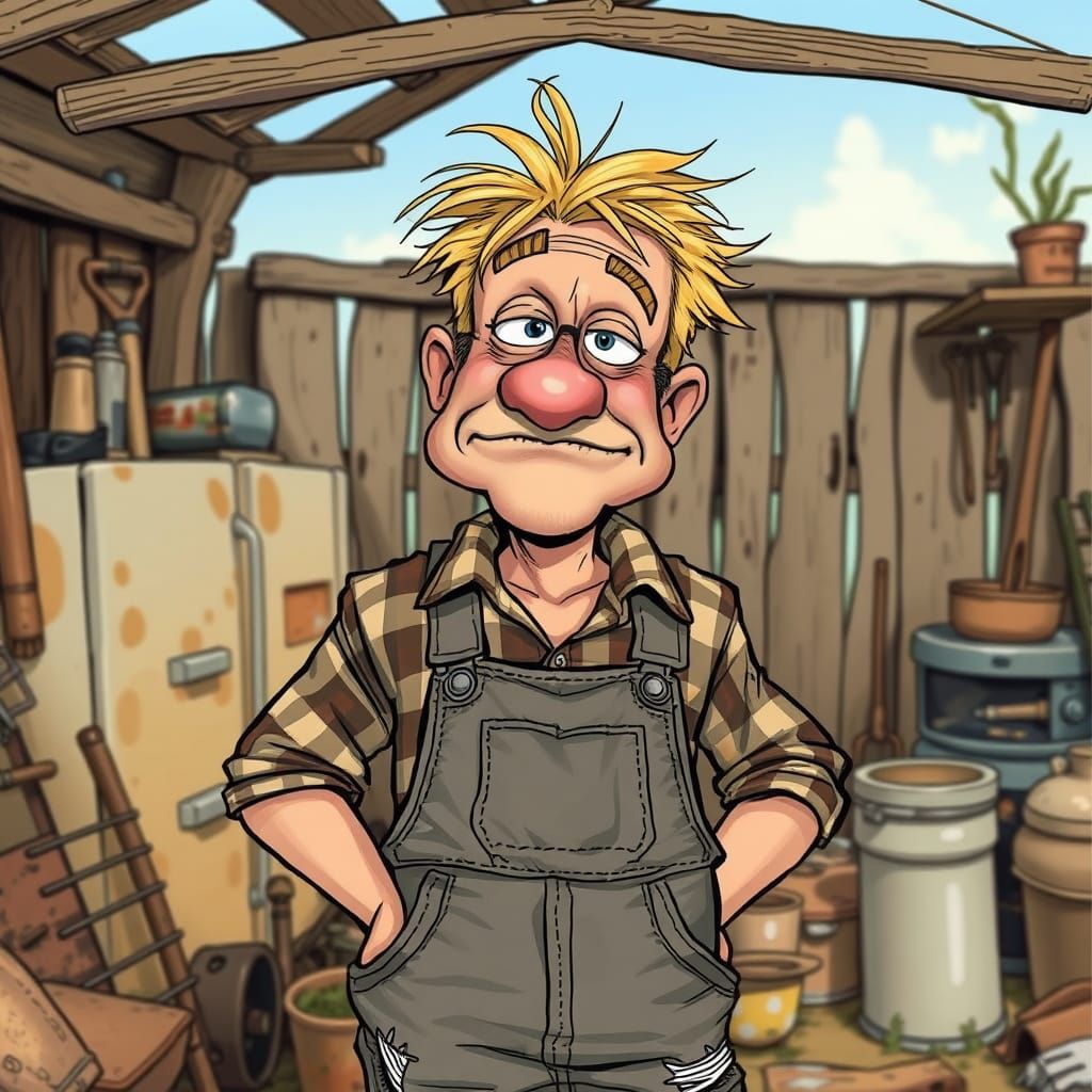 Cletis the Yokel in Classic American Comic Style