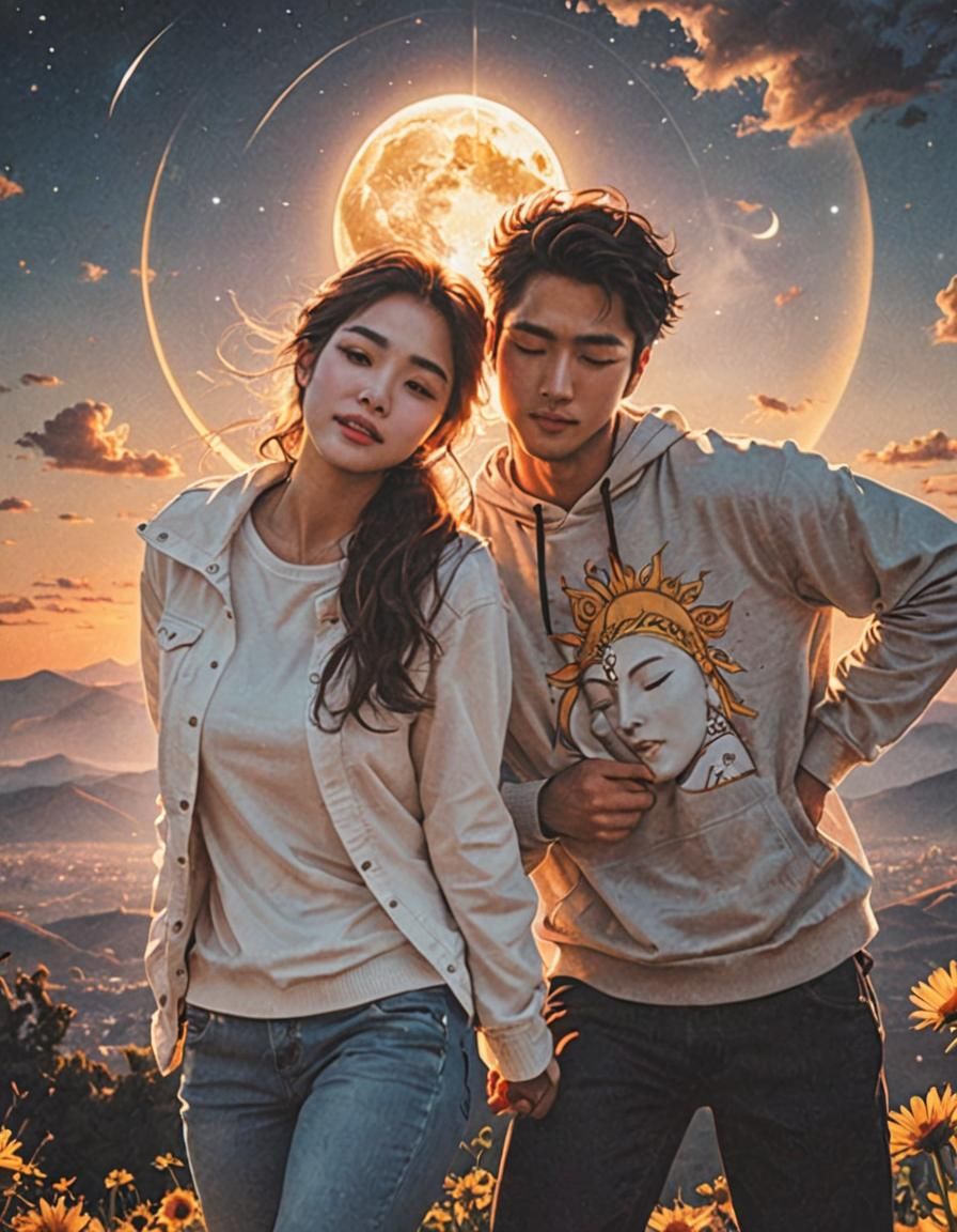 Celestial Couple: Sun and Moon Gods of Love