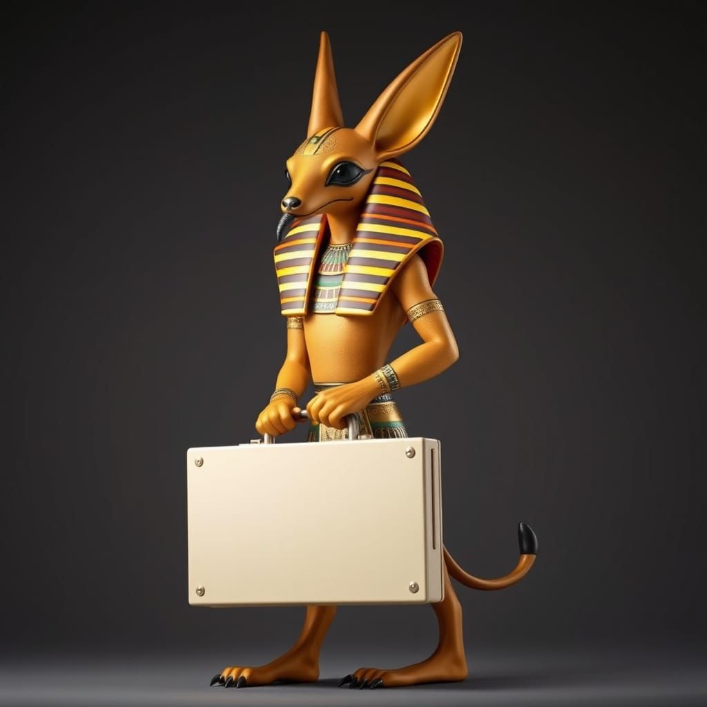 Ancient Egyptian God Anubis as Modern Businessman