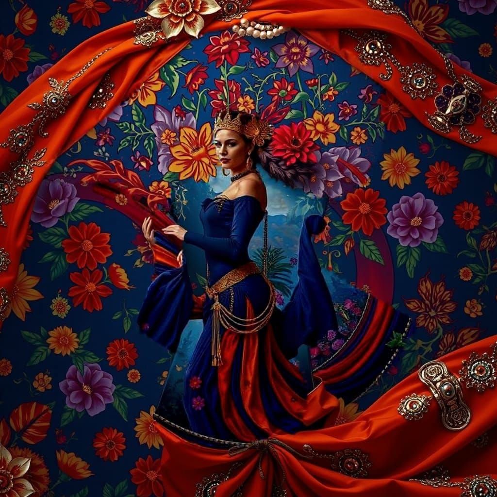 Psychedelic Garden Dream with Cosmic Mystery