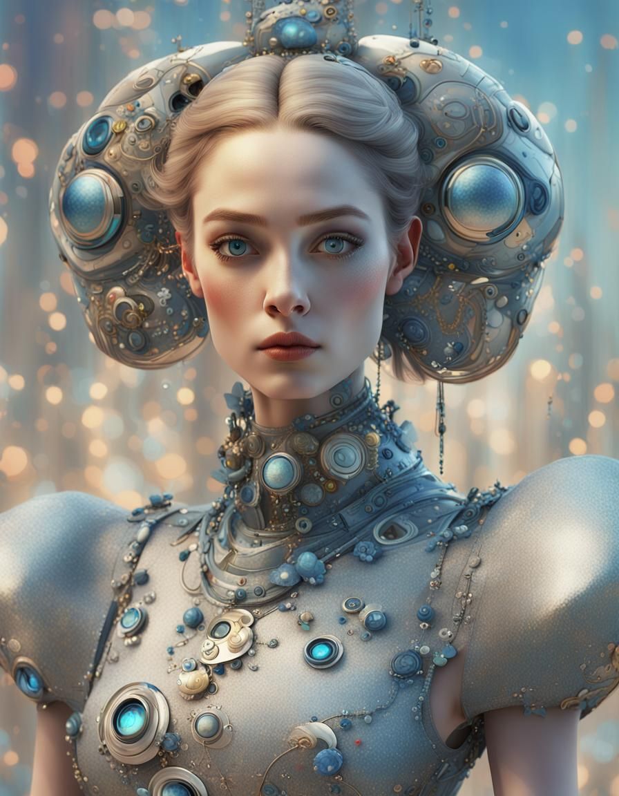 Cyborg Cinderella in Couture Gown: Octane Render