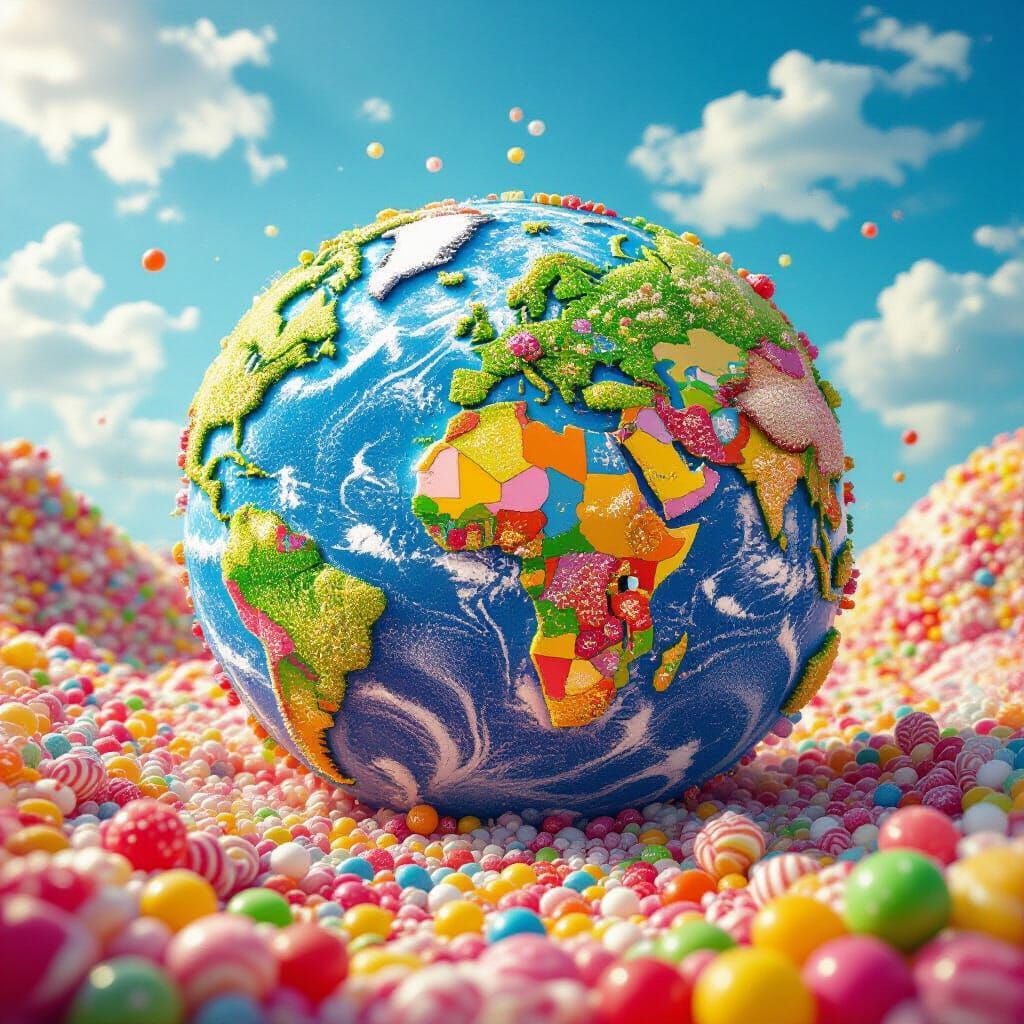 Candy World: A Sweet and Colorful Landscape