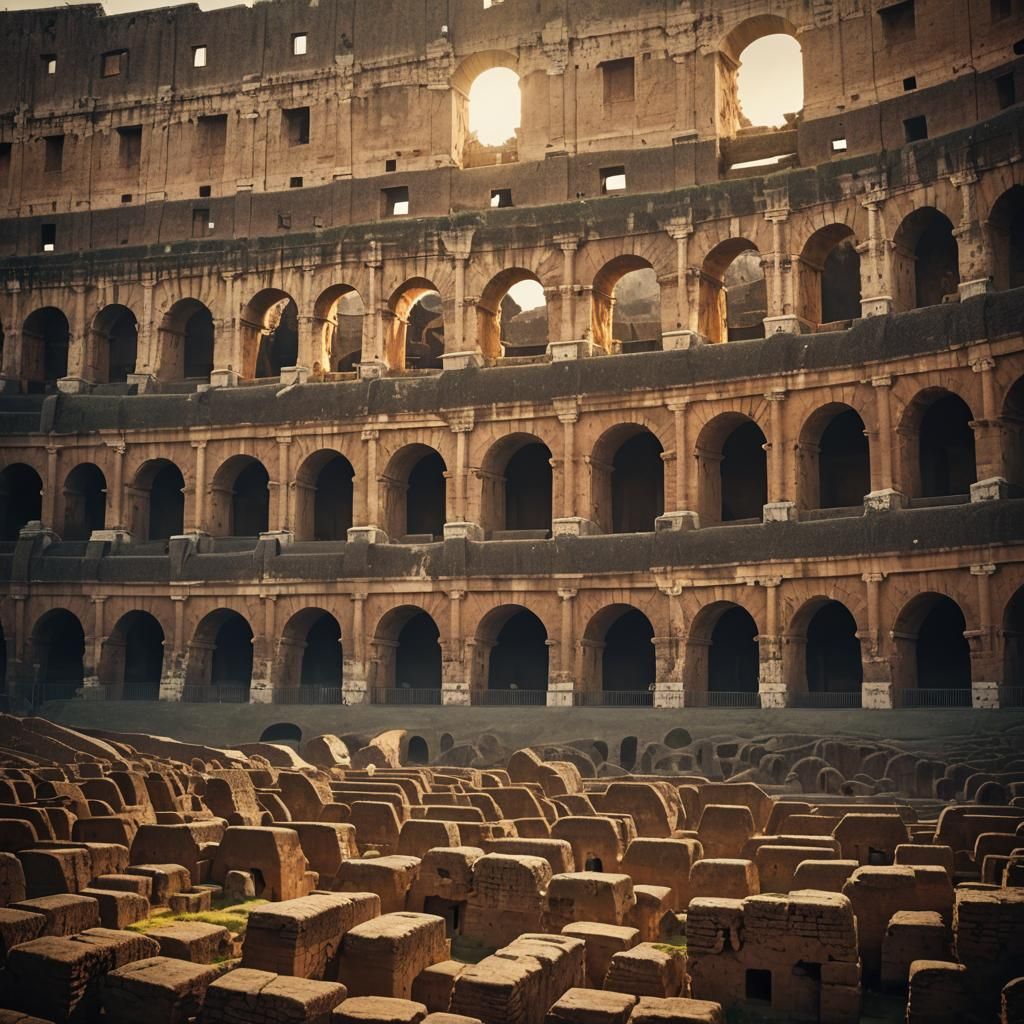 Mystical Ancient Colosseum in Digital Art Style