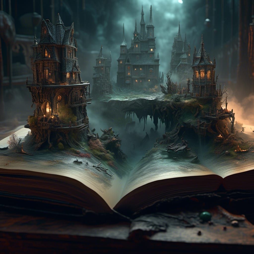 Haunted world open book