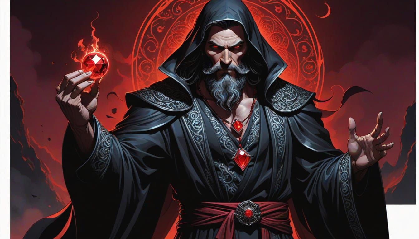 Dark Fantasy Sorcerer Channels Dark Energy