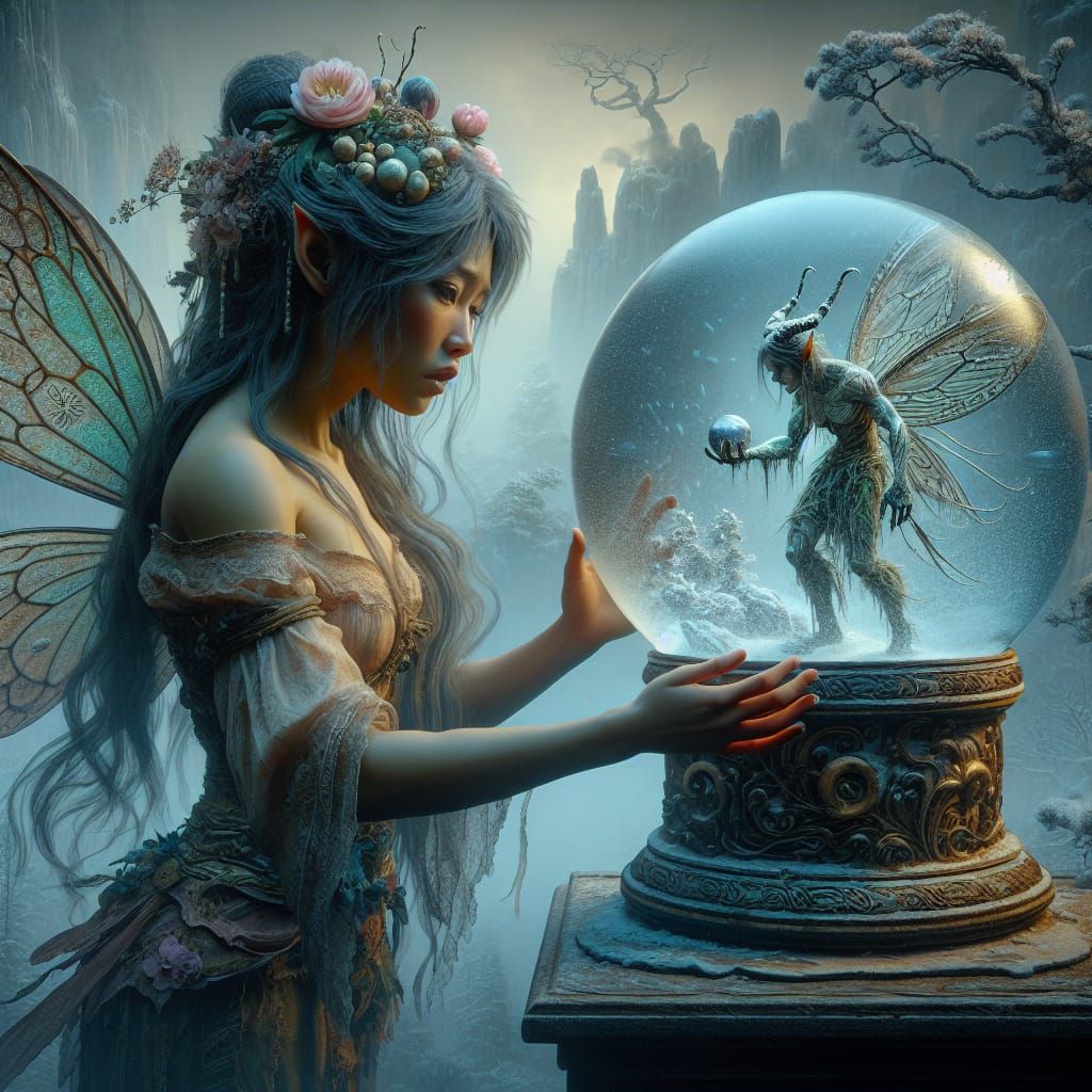 Mournful Fairy of the Orient Gazes Upon Dark Captive