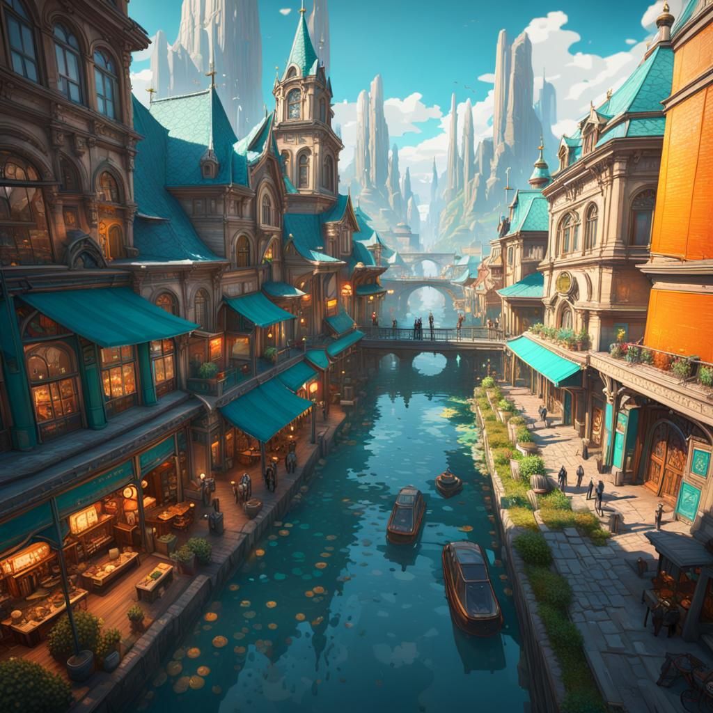 Futuristic Eolic City Concept Art