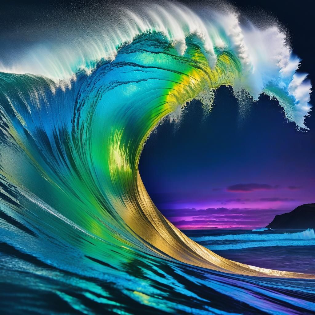 Iridescent Ink Wave Still Life Photograph