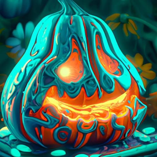 Enchanted Jack-o'-Lantern: Hyperdetailed Concept Art