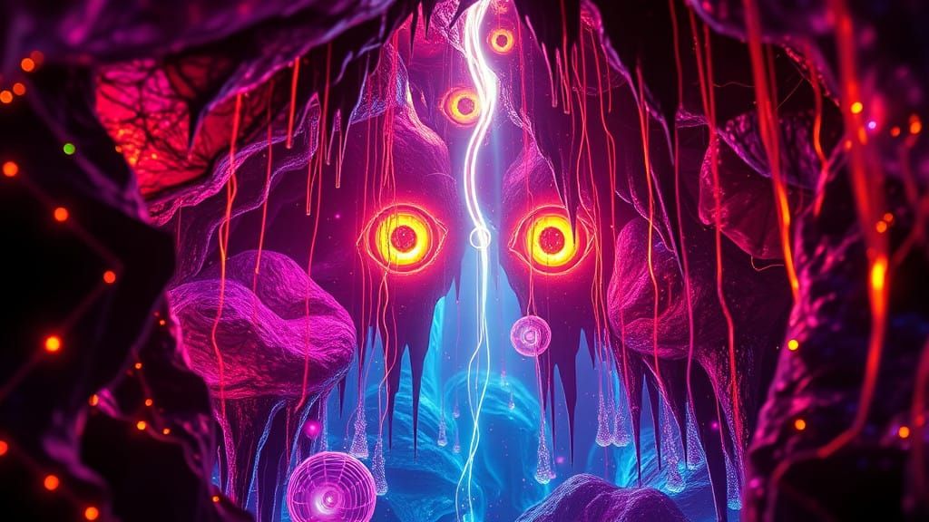 Radiant Mindscapes in Neon-Lit Psychedelia