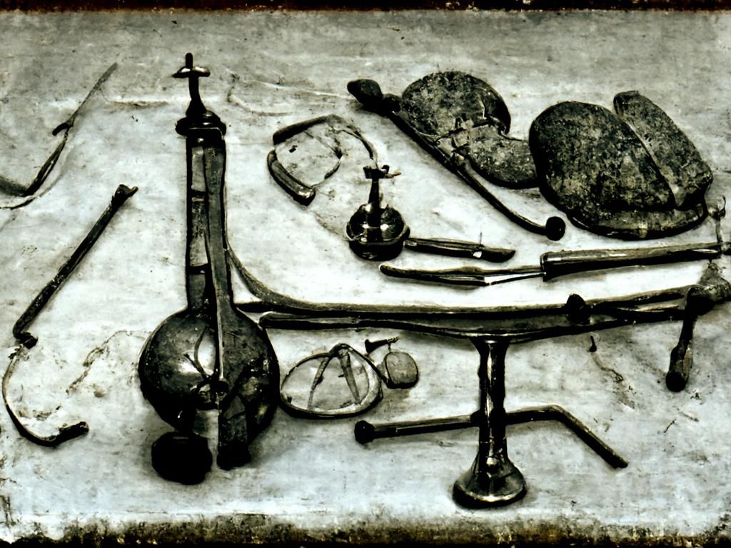Medieval Medical Instruments Still Life Photograph