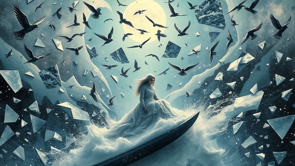 Frozen Angel of Winter Kingdom in Shattered Mirrors