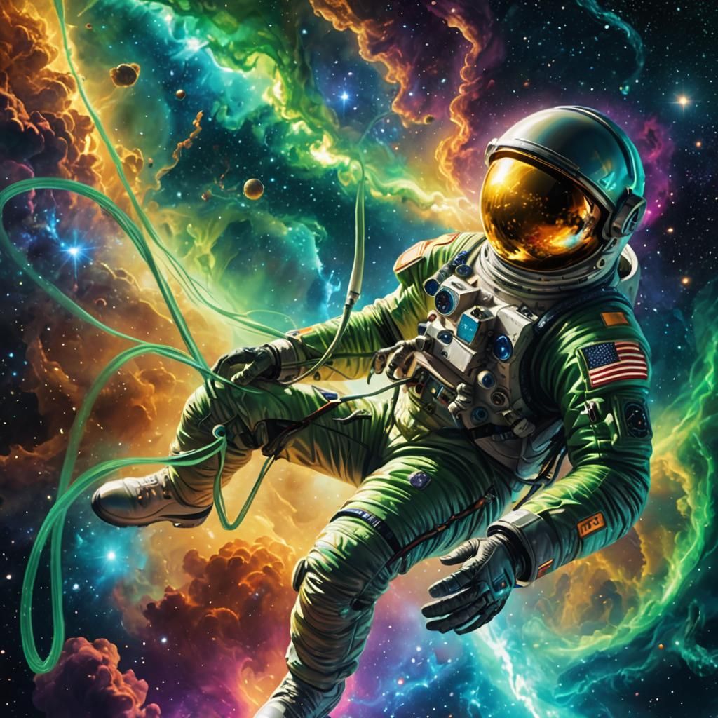 Astronaut in Distant Galaxy: Holographic Art
