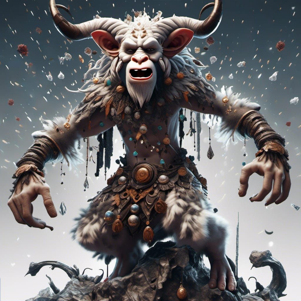 Drunk Satyr Monk in Detailed Matte Painting