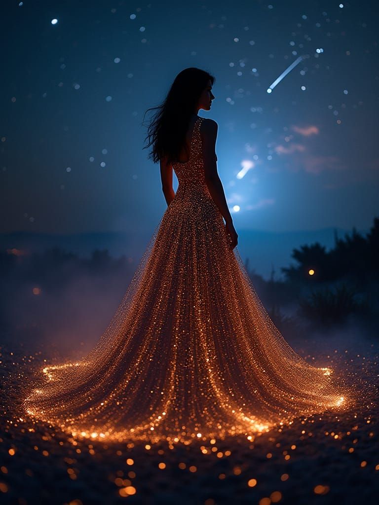 Cosmic Queen in Stardust Dress