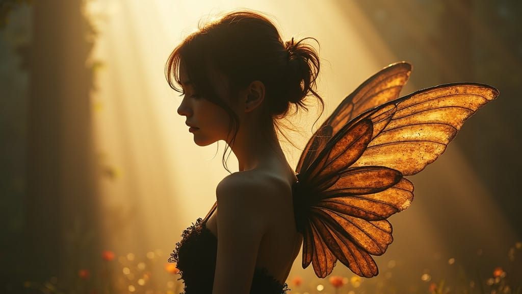 Ethereal Mystic Woman with Delicate Wings