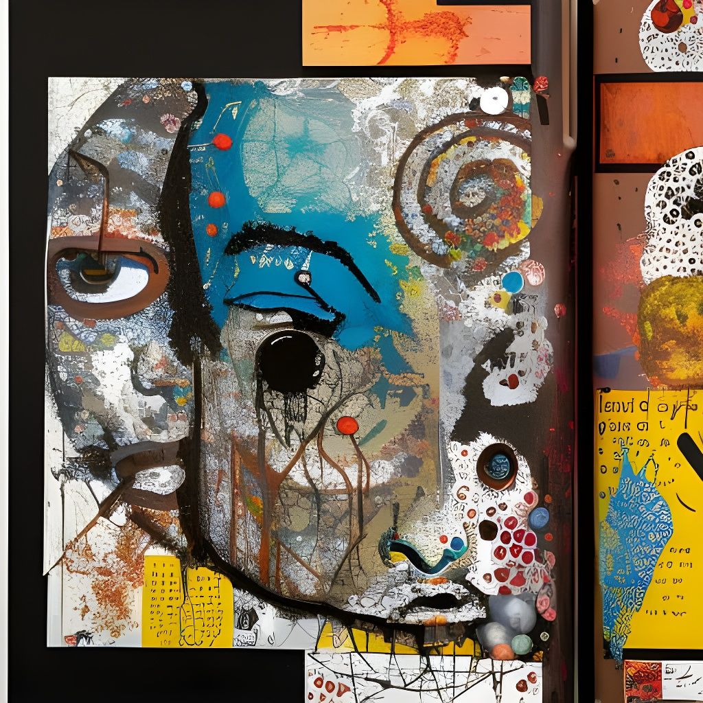 Surreal Mixed Media Collage with Food Elements