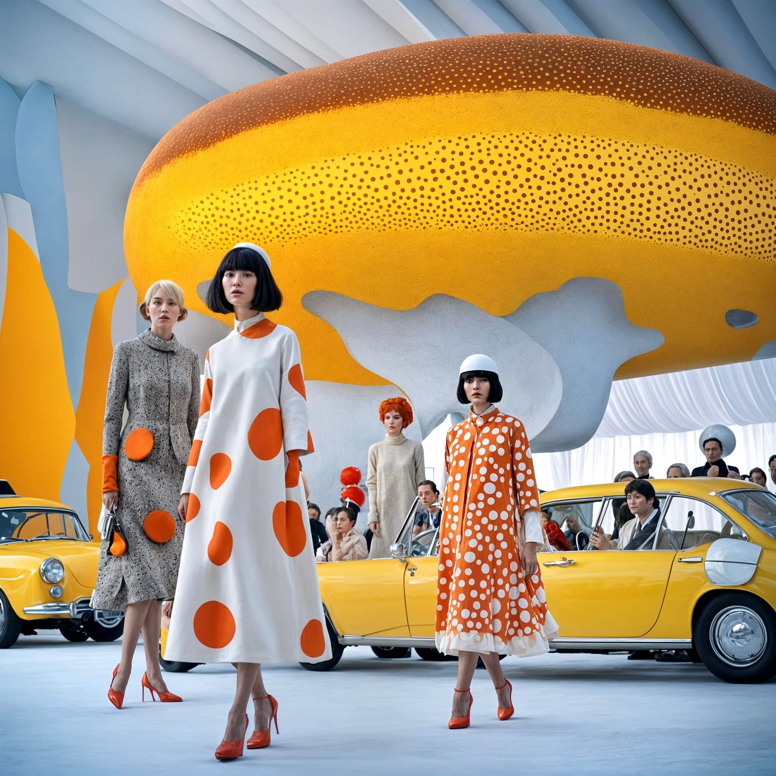 1960s Paris Fashion Show, Photorealistic Style