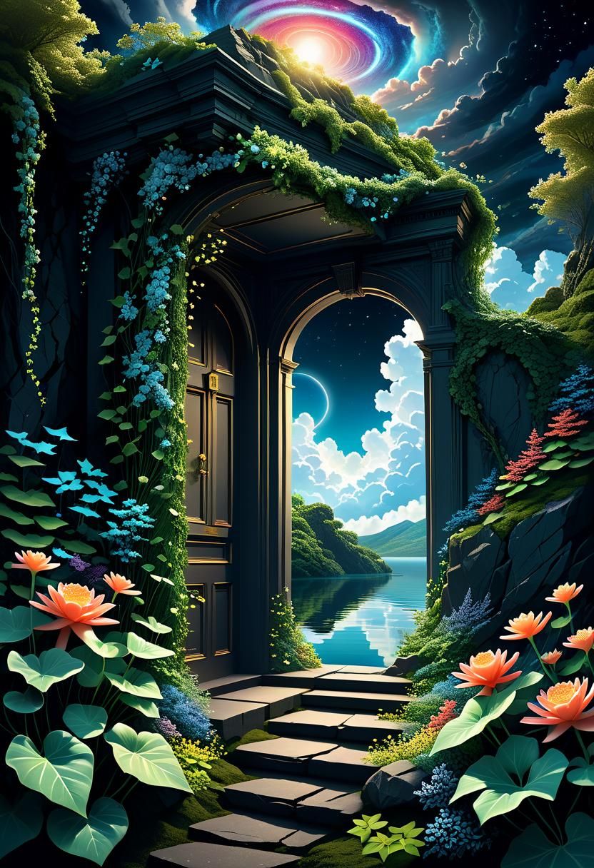 Eternity's Doorway: A Surreal Hyperdetailed Illustration