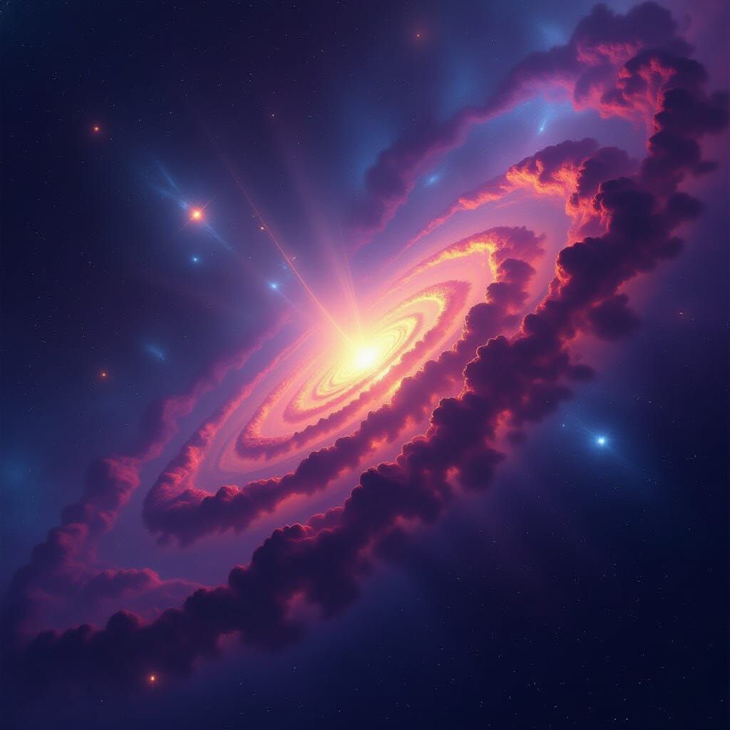 Infinite Galaxy of Glowing Stars and Nebulae