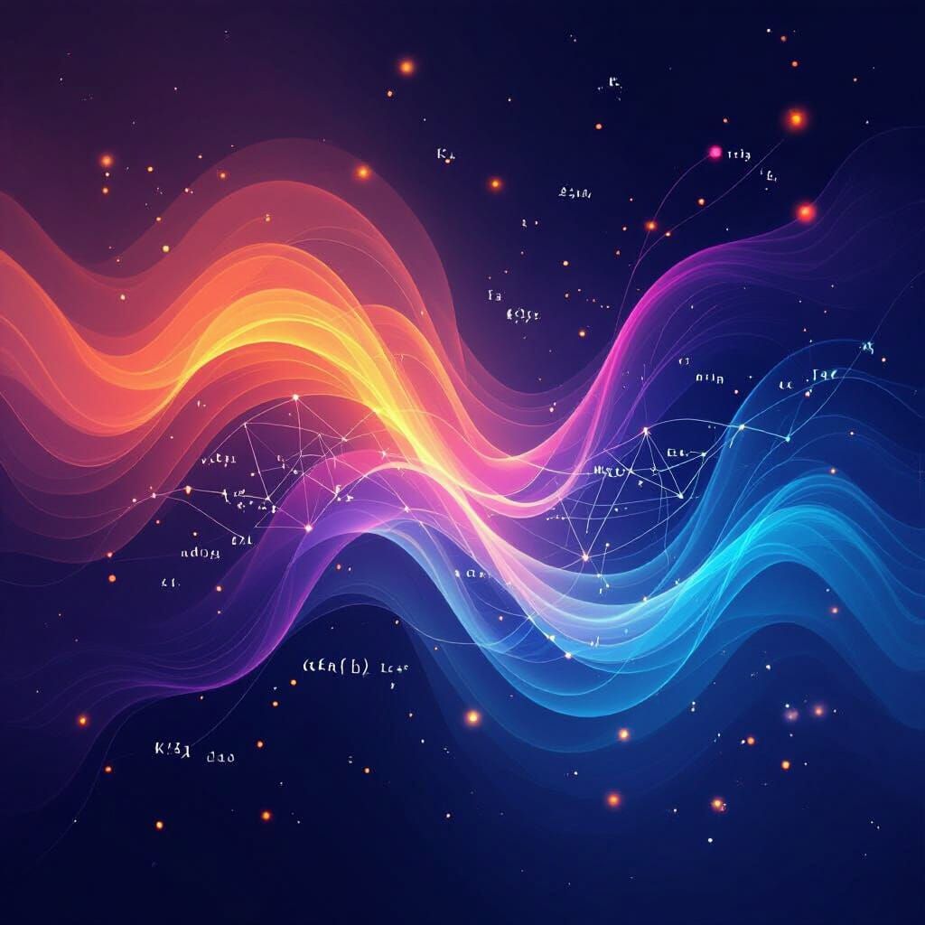 Abstract Digital Art Symbolizing KL Divergence and Entropy