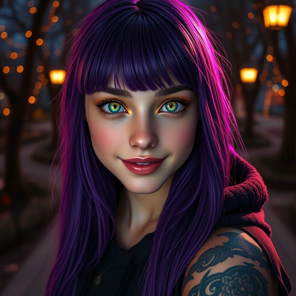 Stunning Realistic Portrait of a Young Woman in a Mystical N...