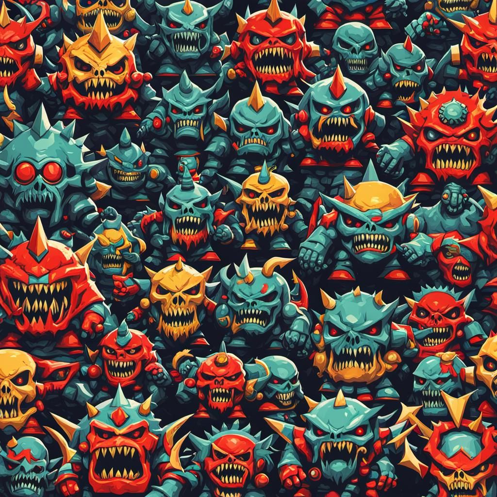Retro Chaos Army Illustration
