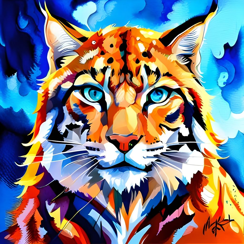 Fabulous Lynx Portrait in Dreamy Landscape